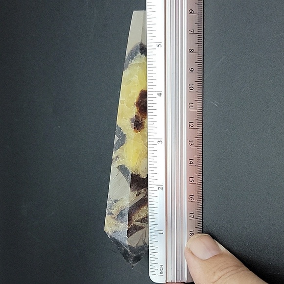 Elegant Septarian Stone Natural Crystal Obelisk with Stand UV Reactive Gemstone - Picture 9 of 13